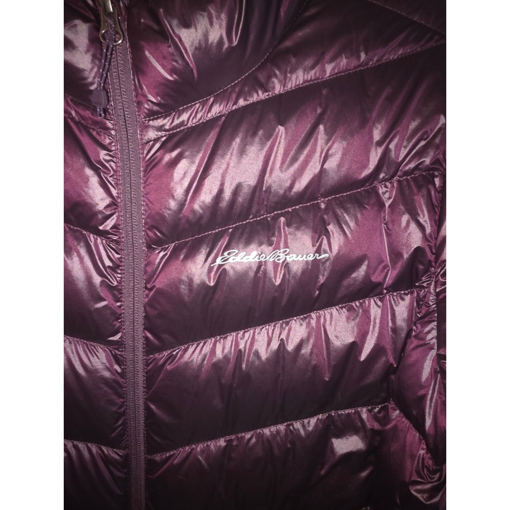 Eddie Bauer Womens Packable Down Jacket 650 Fill Puffer Plum Purple Large - Picture 3 of 7